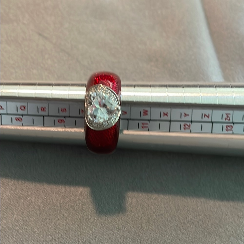 Red and Silver Eye-Catching Ring with Distinctive Design